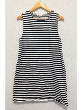 Anthropologie Celandine Striped Tank Dress Cotton Minimalist Coastal Classic